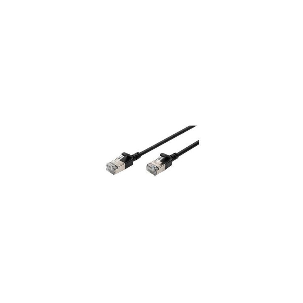 DIGITUS Câble de brassage Slim, cat. 6A, F/FTP, 0,3 m, noir