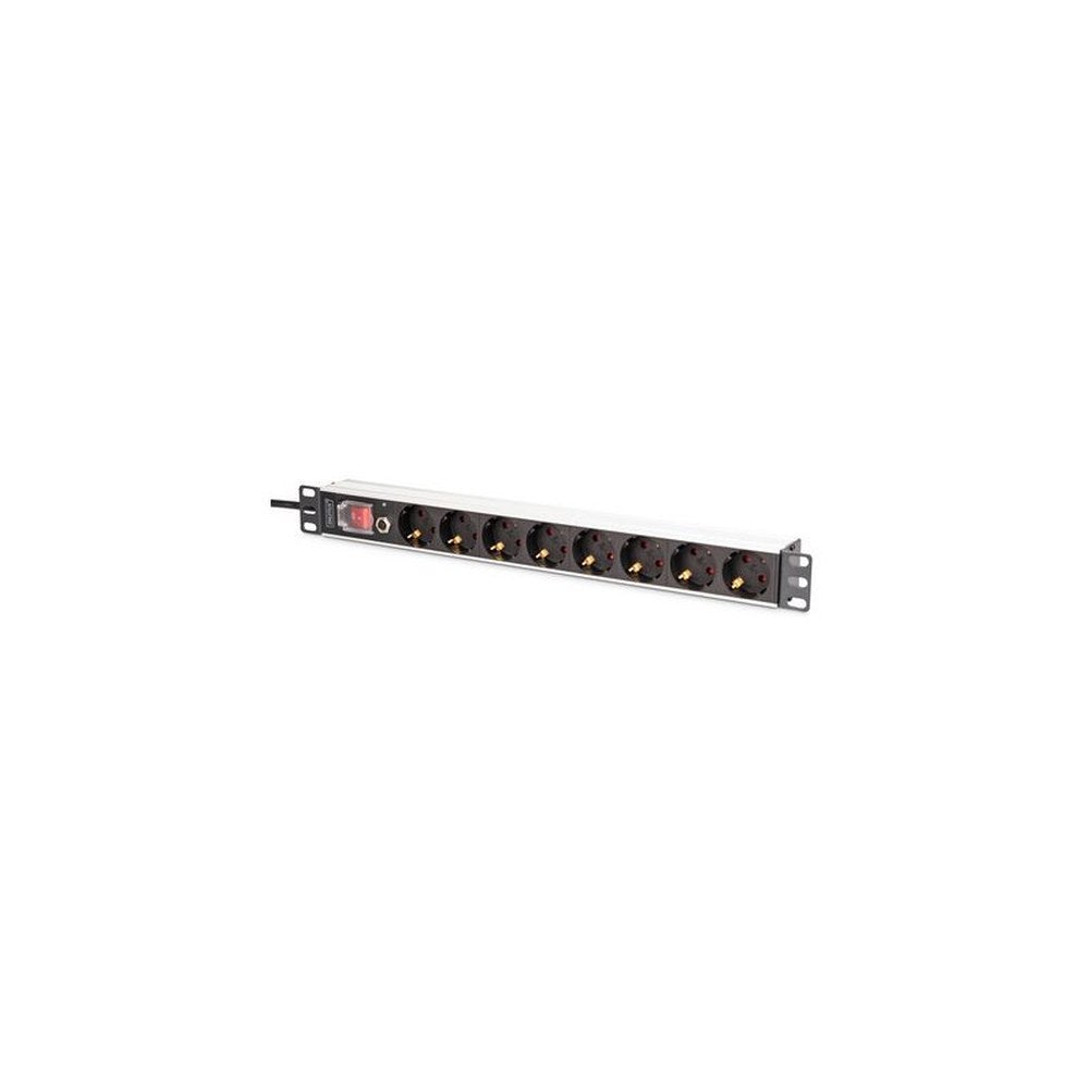 DIGITUS 19" Steckdosenleiste, Aluminiumprofil, 8-fach
