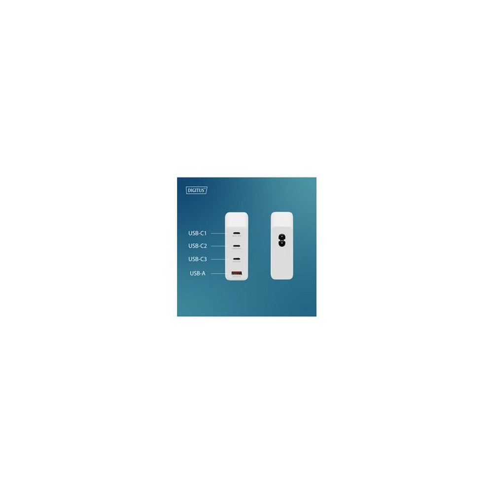 DIGITUS Chargeur secteur USB GaN, 3x USB-C / 1x USB-A, 140 W