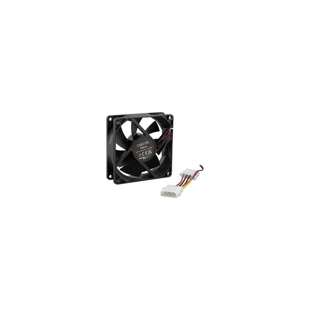 LogiLink Ventilateur pour boîtier, 80 x 80 x 25 mm, noir