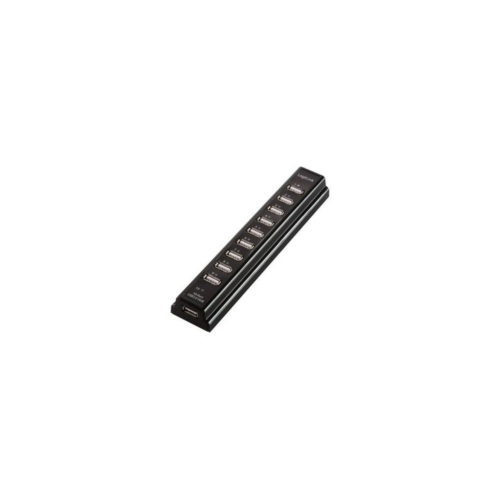 LogiLink Hub USB 2.0 avec bloc d'alimentation, noir, 10