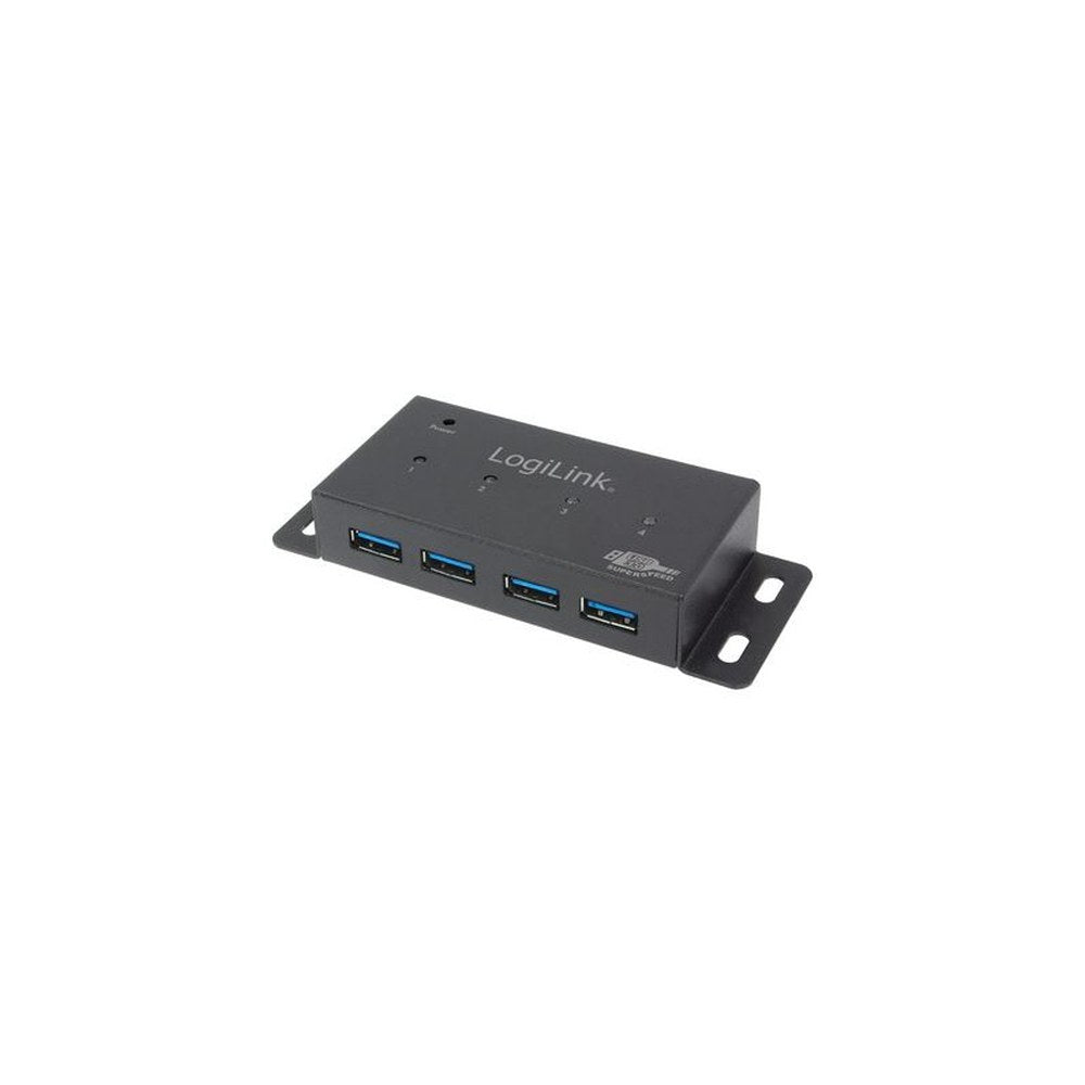 LogiLink Hub USB 3.0 pour un montage mural, 4 ports, boîtier