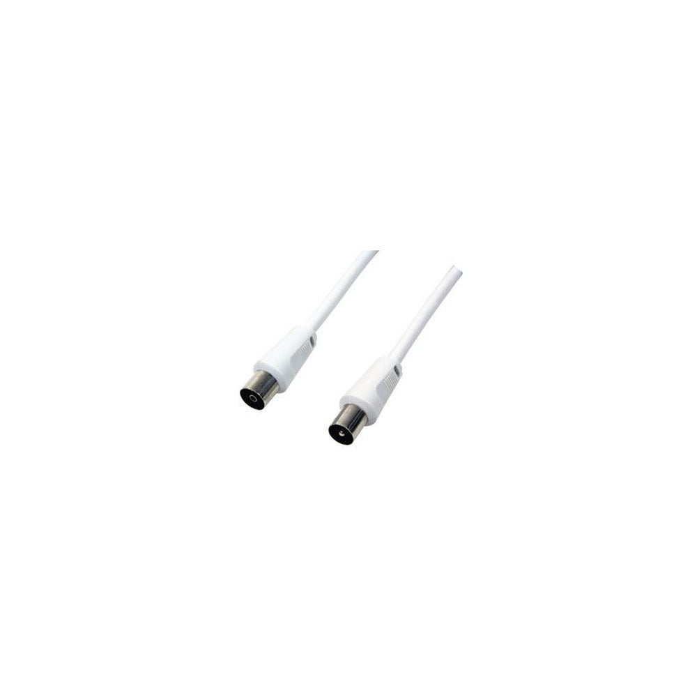 LogiLink Câble d'antenne, mâle - femelle, blanc, 2,5 m