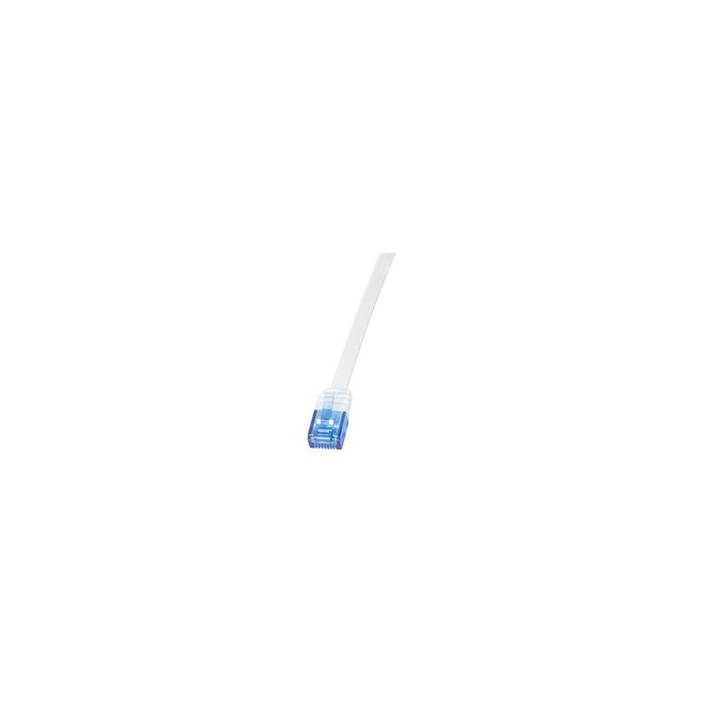 LogiLink Câble patch plat U/UTP, Cat.6, 0,5 m, blanc