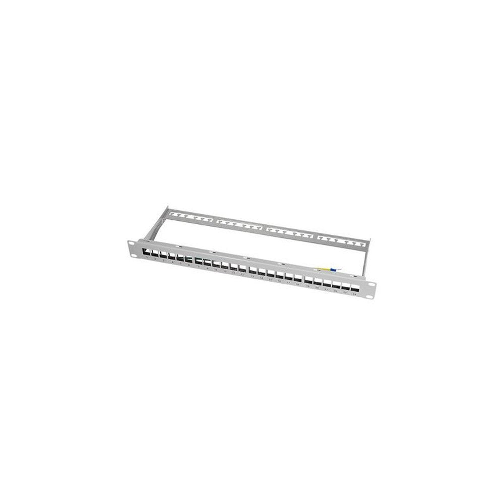 LogiLink Panneau de brassage Keystone 19", blindé, gris c