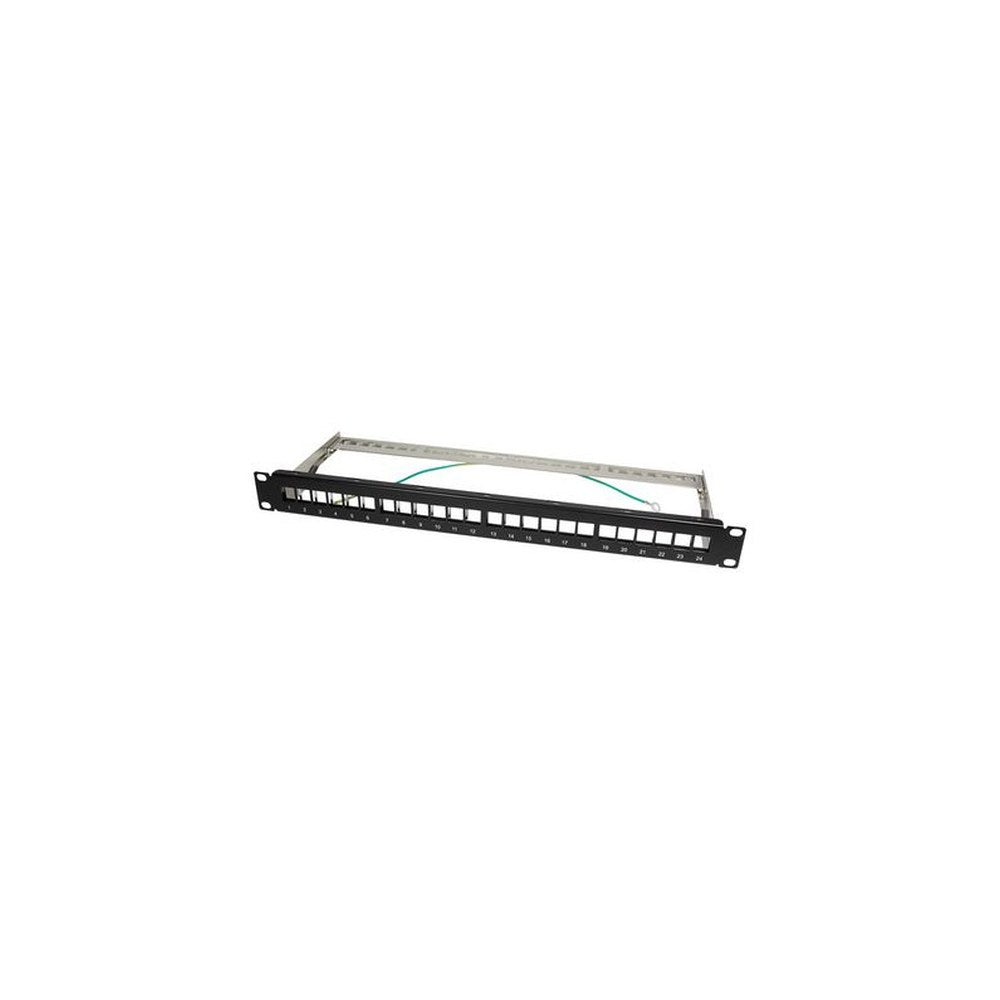 LogiLink Panneau de brassage Keystone 19", blindé, noir