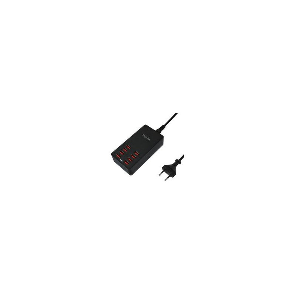 LogiLink Boîtier de chargement USB, 8 ports, 44 Watt, noir