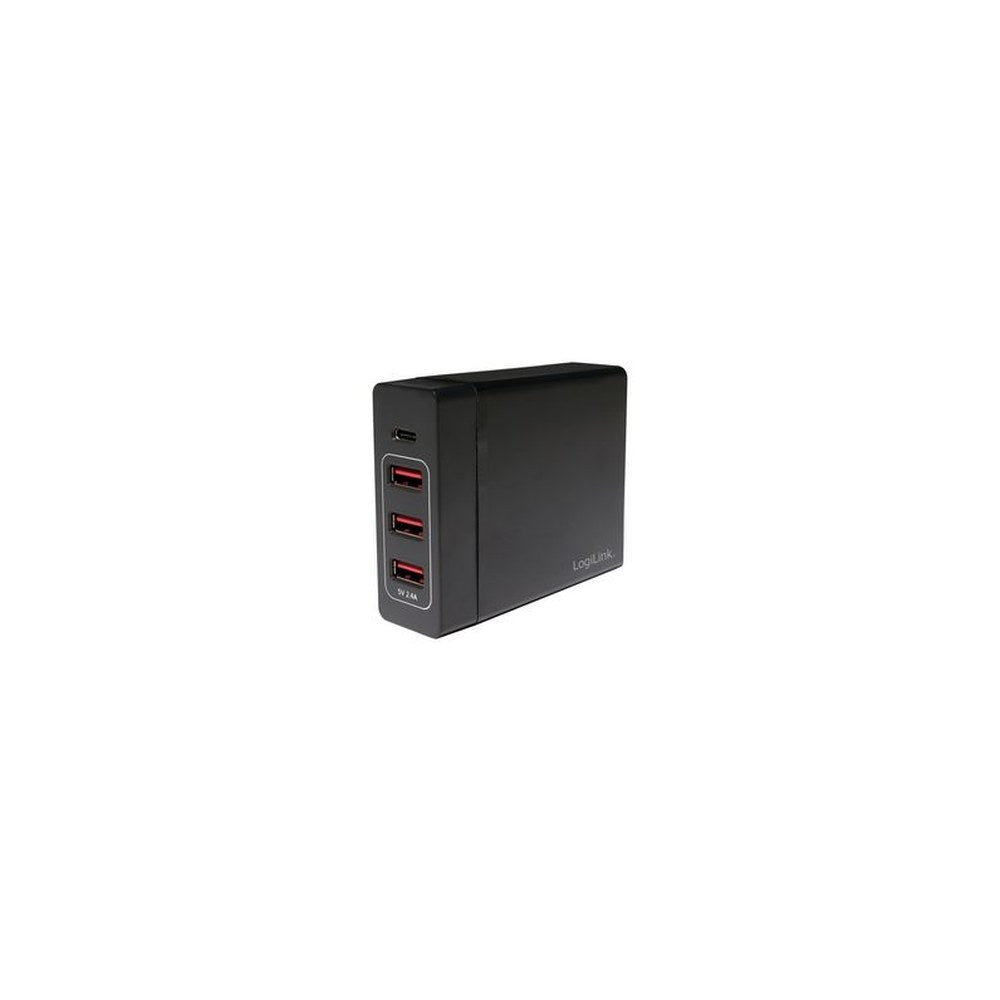 LogiLink Boîtier de chargement USB, 4 ports, 65 watt, noir