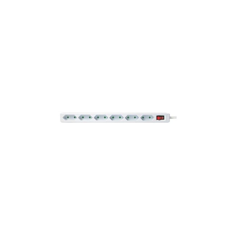 LogiLink Multiprise Euro, 6 prises, avec interrupteur, blanc