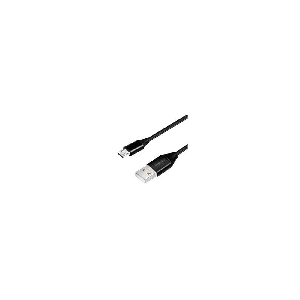 LogiLink Câble USB 2.0, USB-A - Micro USB, 0,3 m, noir