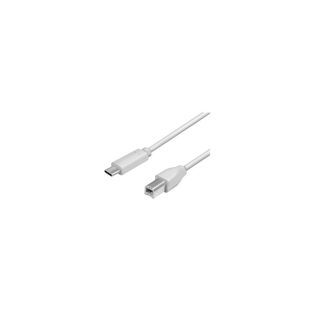 LogiLink Câble USB 2.0, USB-C - USB-B mâle, 1,0 m, gris