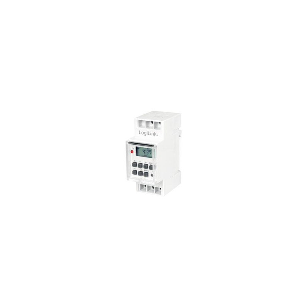 LogiLink Minuterie numérique, montage sur rail DIN, blanc
