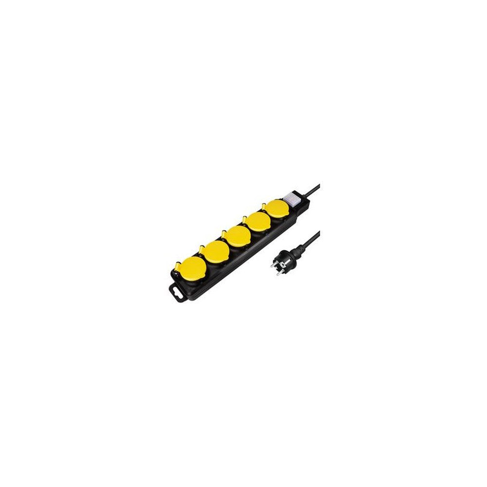 LogiLink Outdoor-Steckdosenleiste, 5-fach, schwarz, IP44