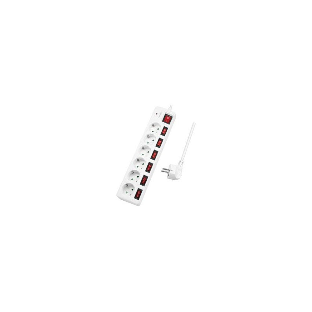 LogiLink Multiprise Euro, 6 prises, interrupteurs général