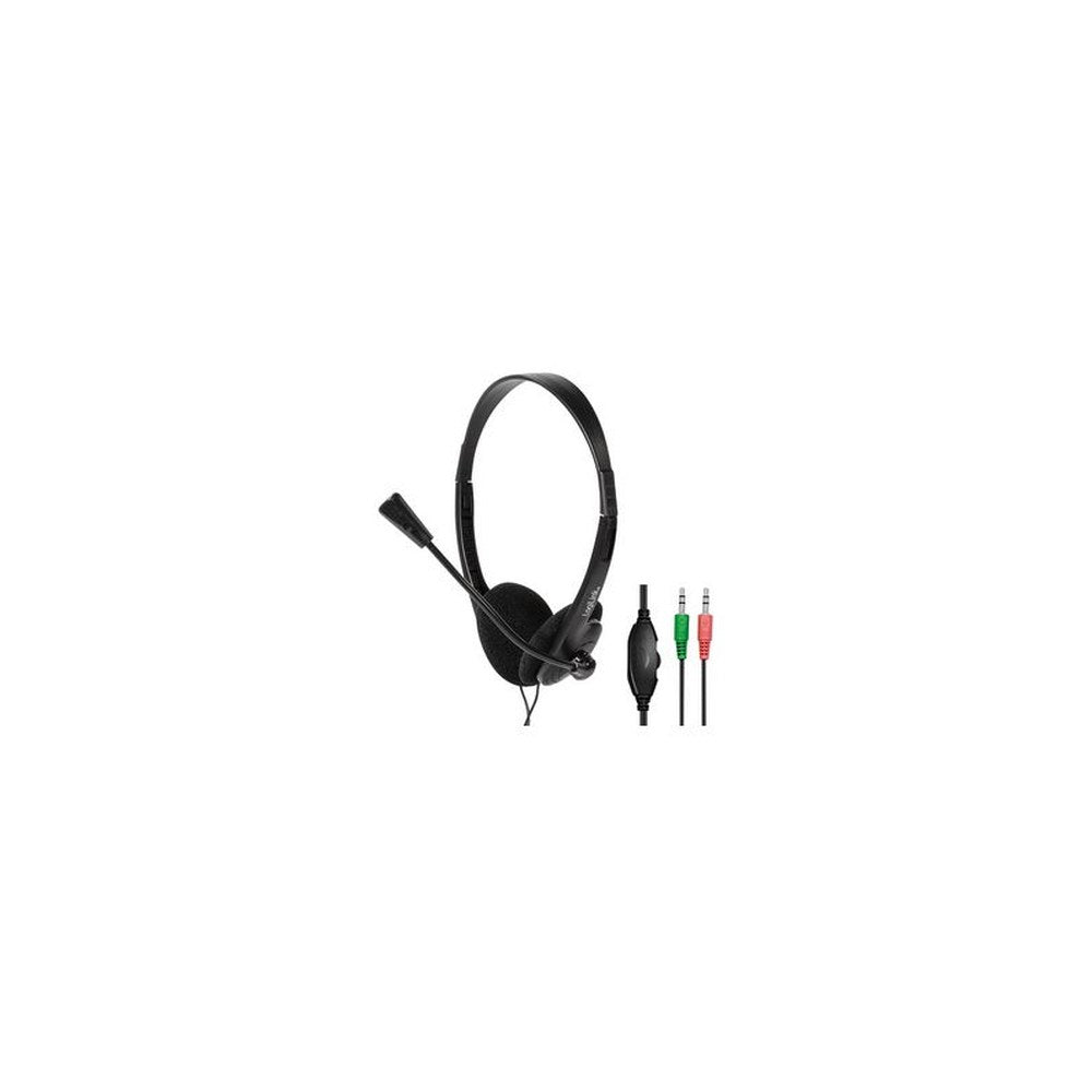 LogiLink Casque stéréo, avec micro, noir