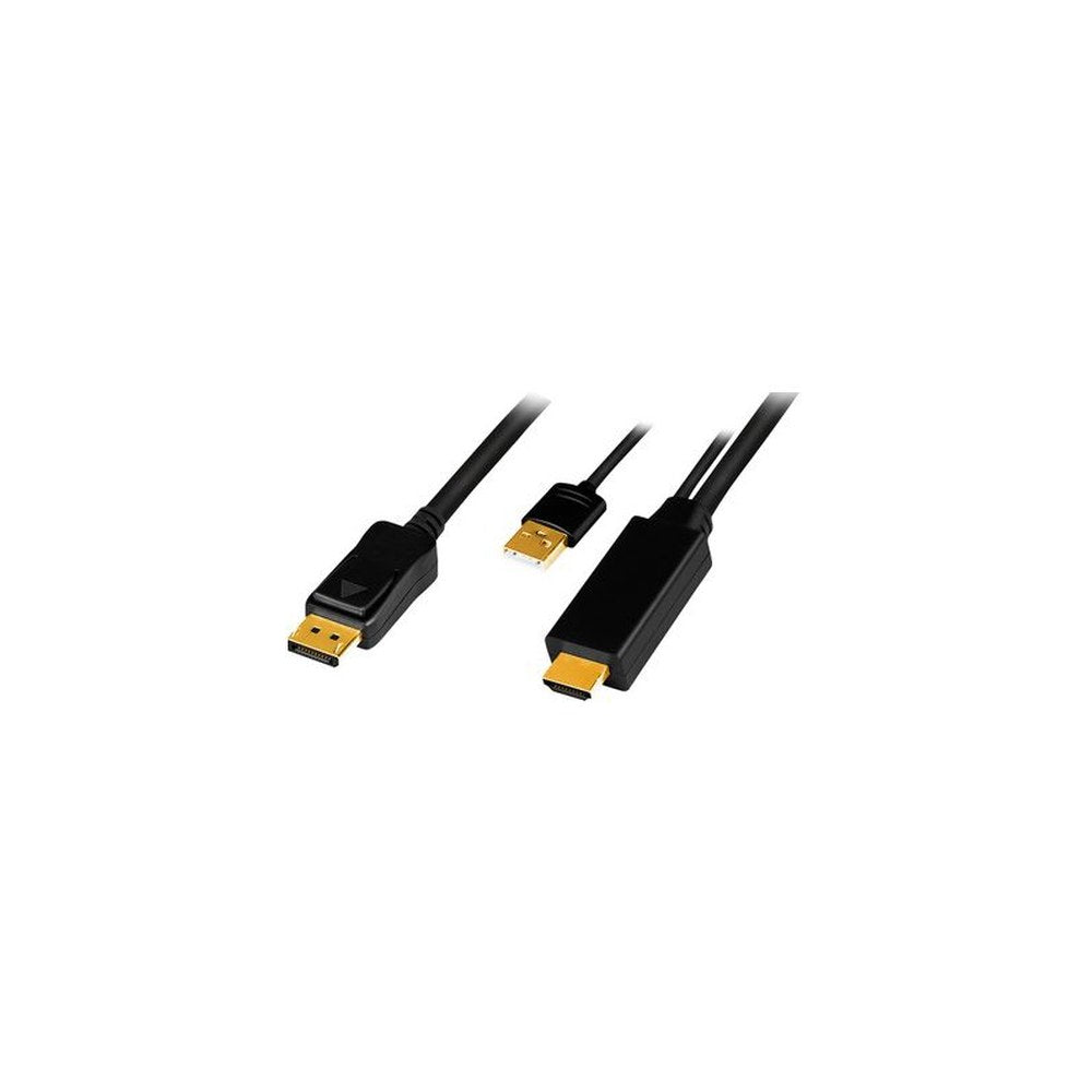 LogiLink Câble HDMI, connecteur HDMI-A + USB-A - DisplayPort
