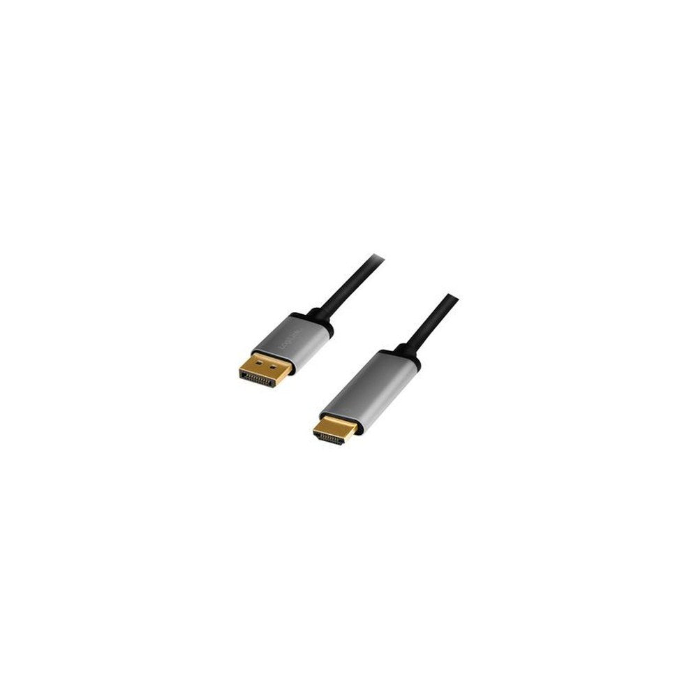 LogiLink Câble DispolayPort - HDMI, 2,0 m, noir/gris
