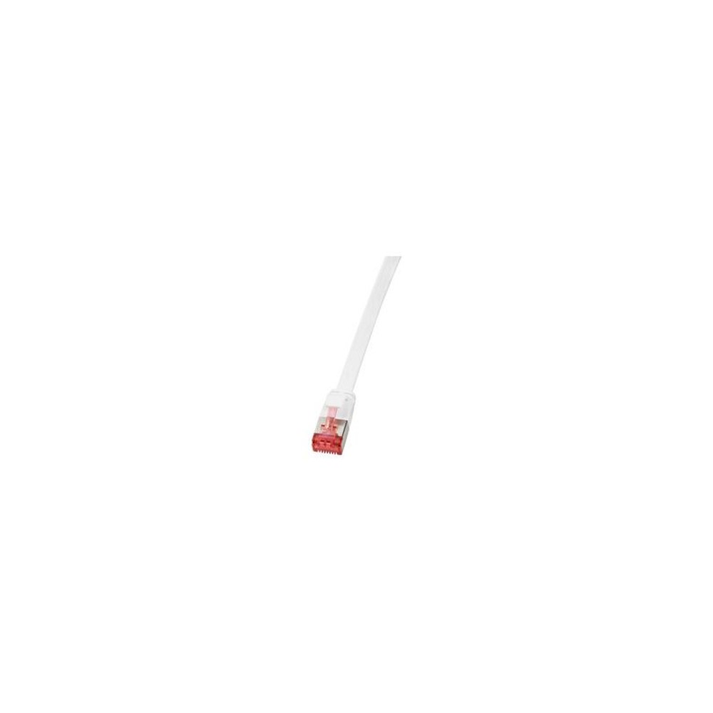 LogiLink Câble patch plat U/FTP, Cat.6A, 0,25 m, blanc