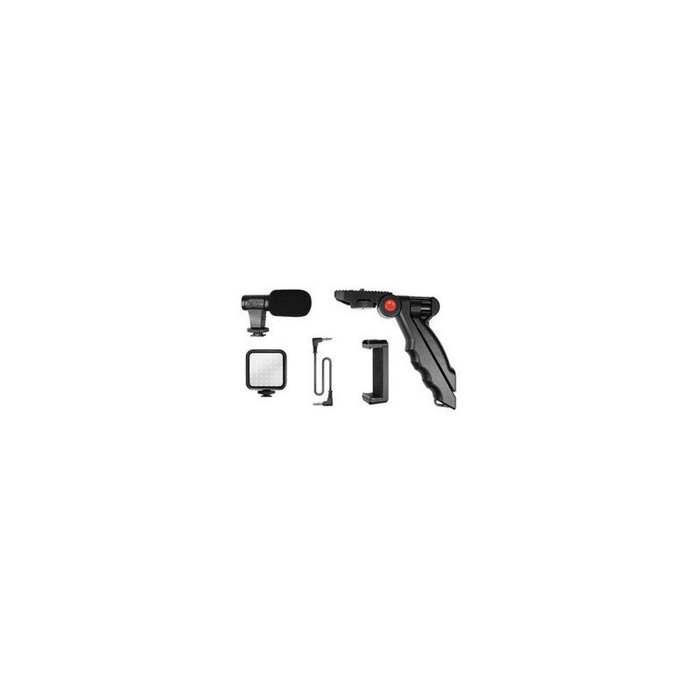 LogiLink Kit de vlogging avec lumière LED, avec microphone