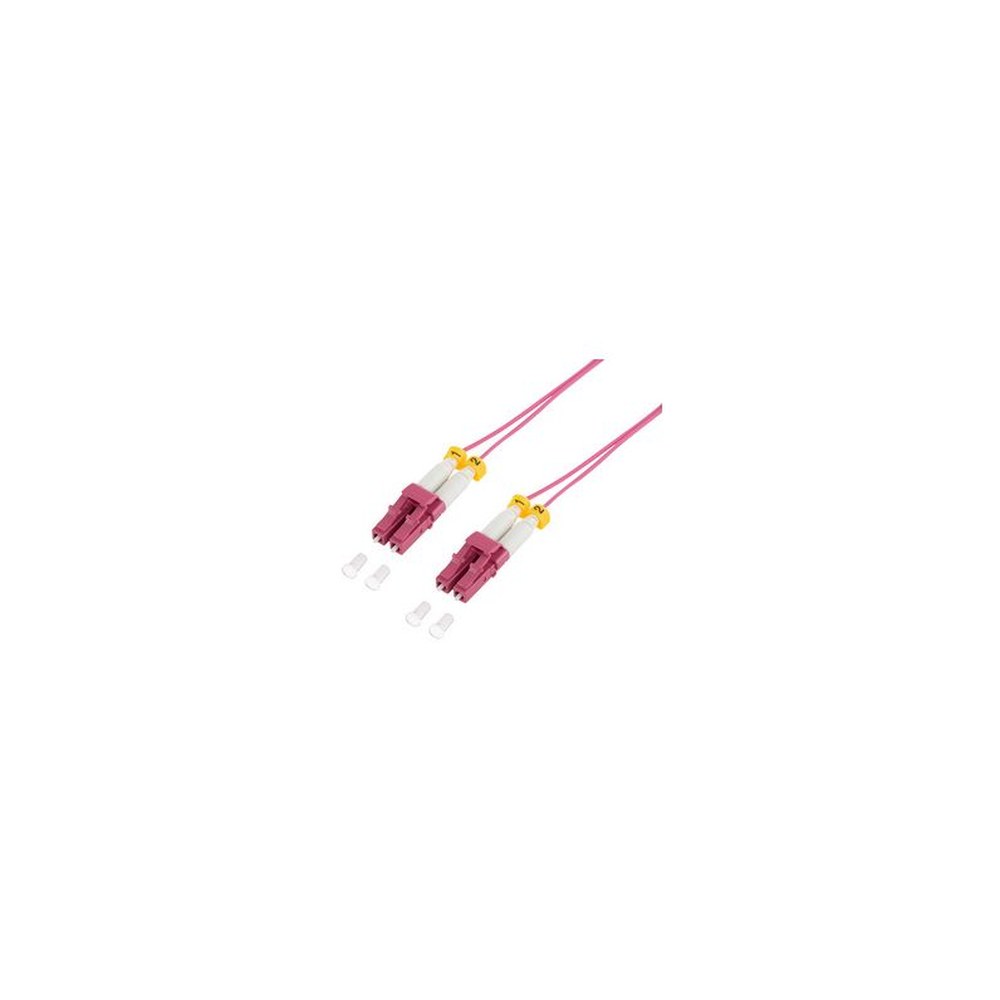 LogiLink Câble patch fibre optique, 2x LC-Duplex, OM4, 0,5 m