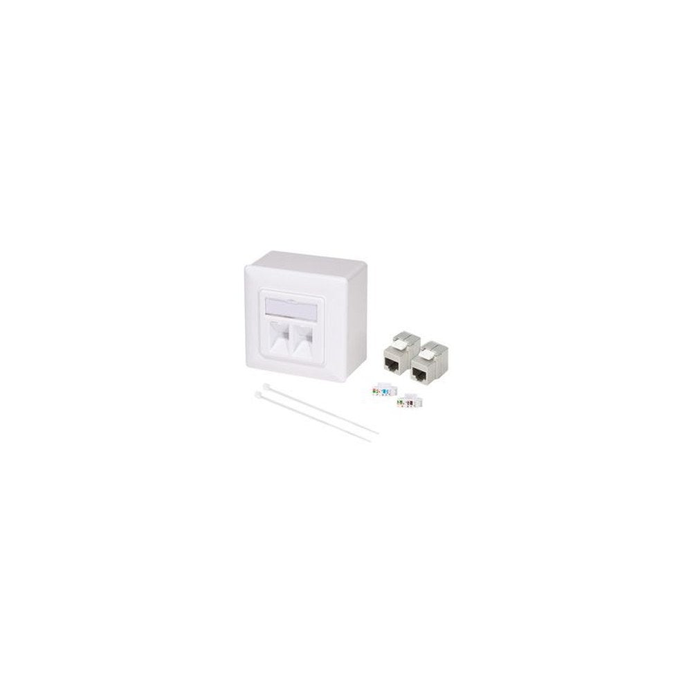 LogiLink Prise RJ45 cat.6, 2x RJ45, blindé, blanc