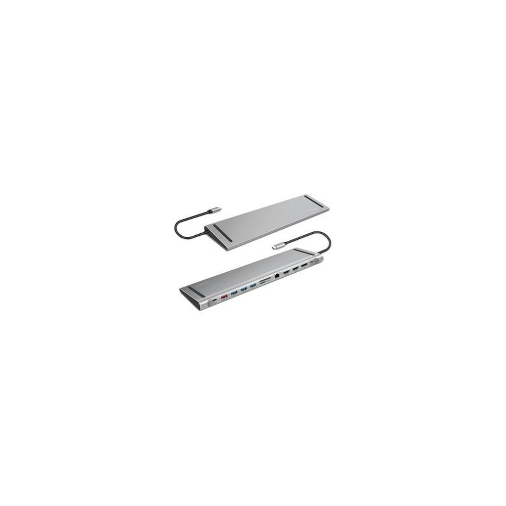 LogiLink USB 3.2 (Gen 2) Docking Station, 12-Port, silber