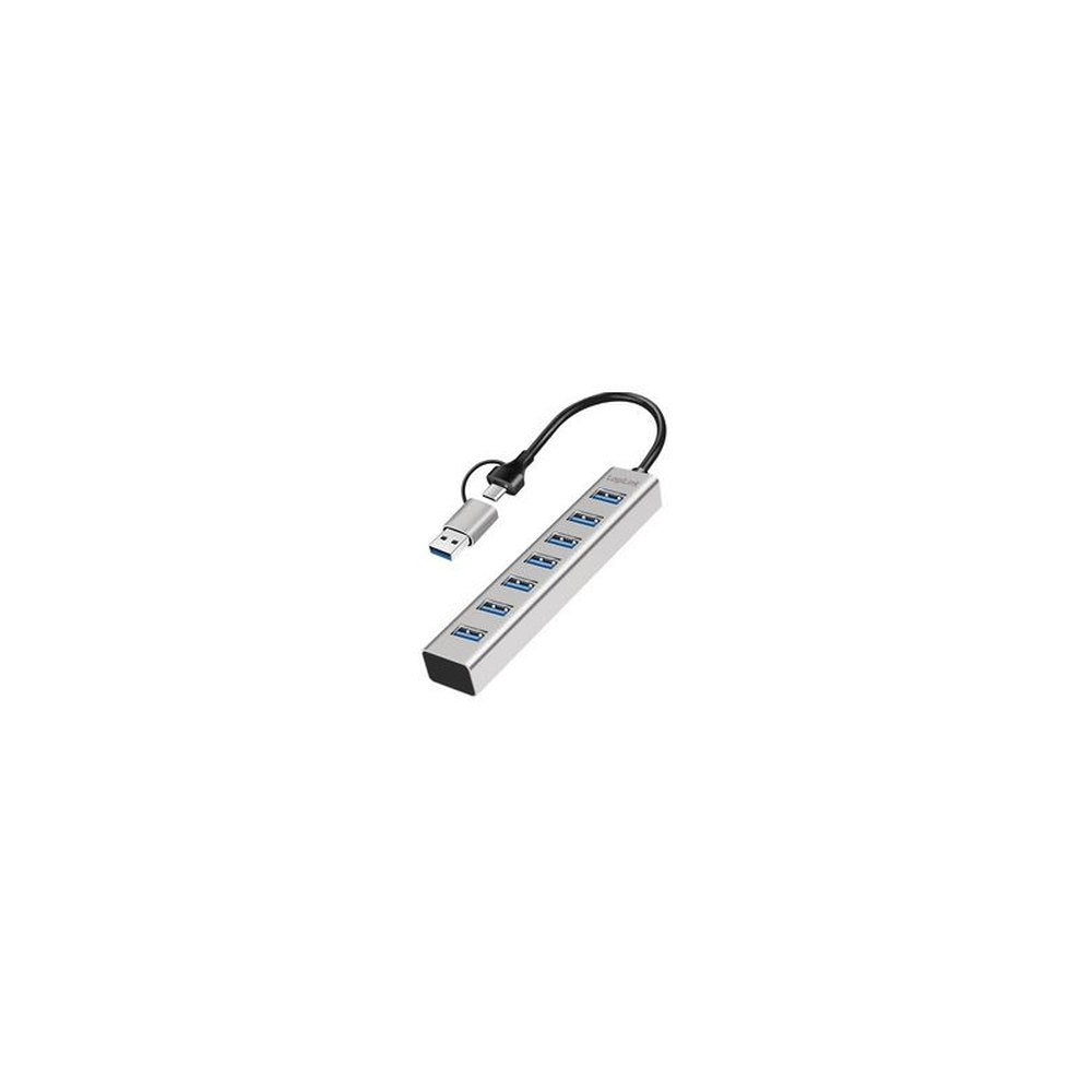 LogiLink Hub USB 3.0, 7 ports, 7x USB-A, argent