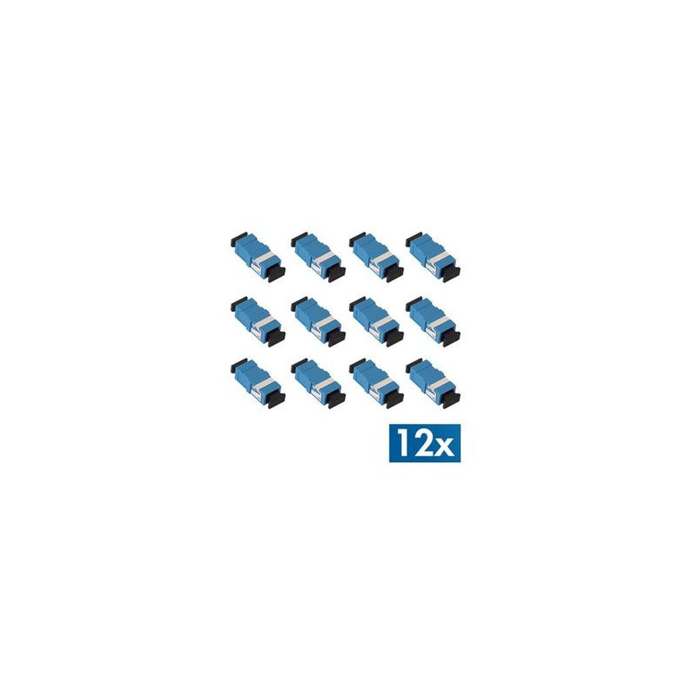 LogiLink Set de coupleurs fibres optiques, sans bride, bleu