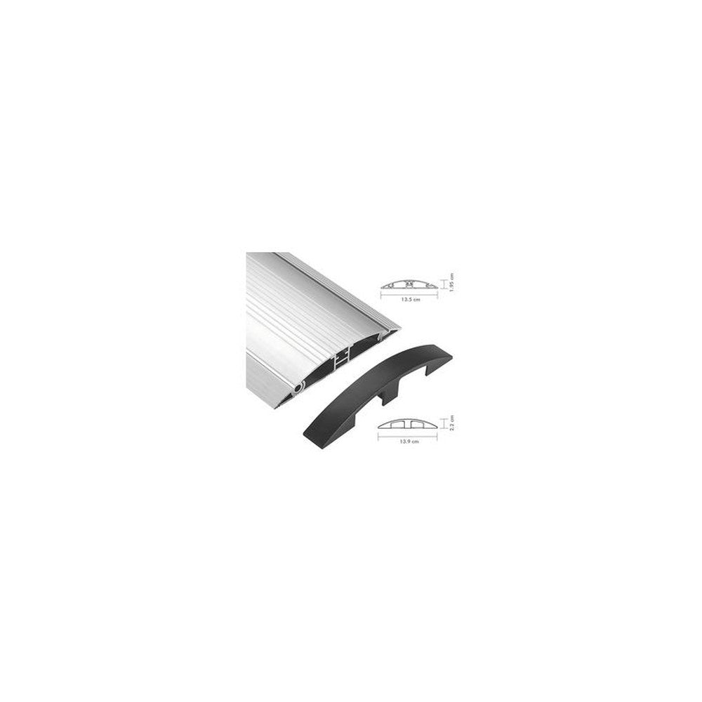 LogiLink Passe-câbles de sol, alu & ABS, 754 mm, argent