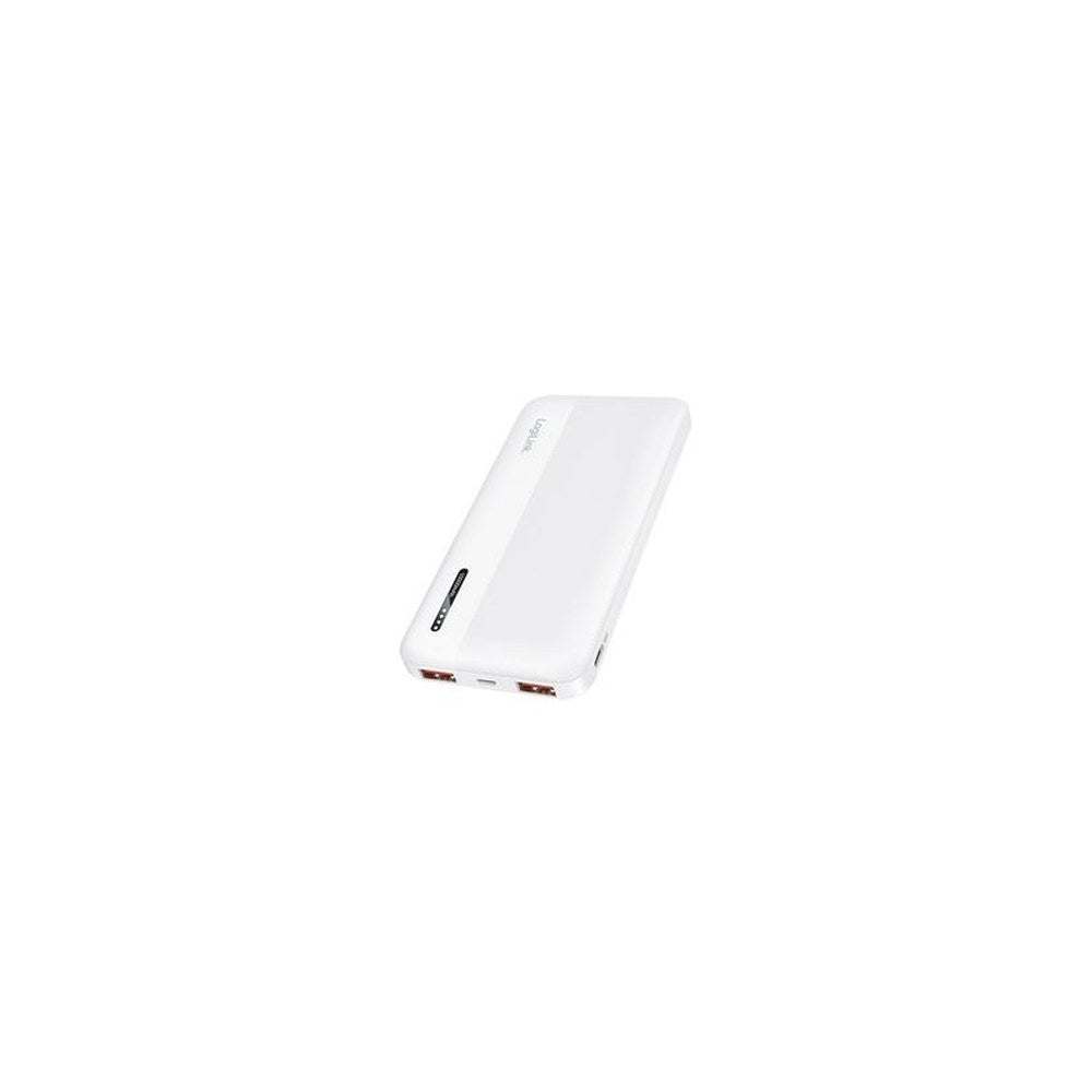 LogiLink Powerbank, 10.000 mAh, 2x USB-A, 2x USB-C, blanc