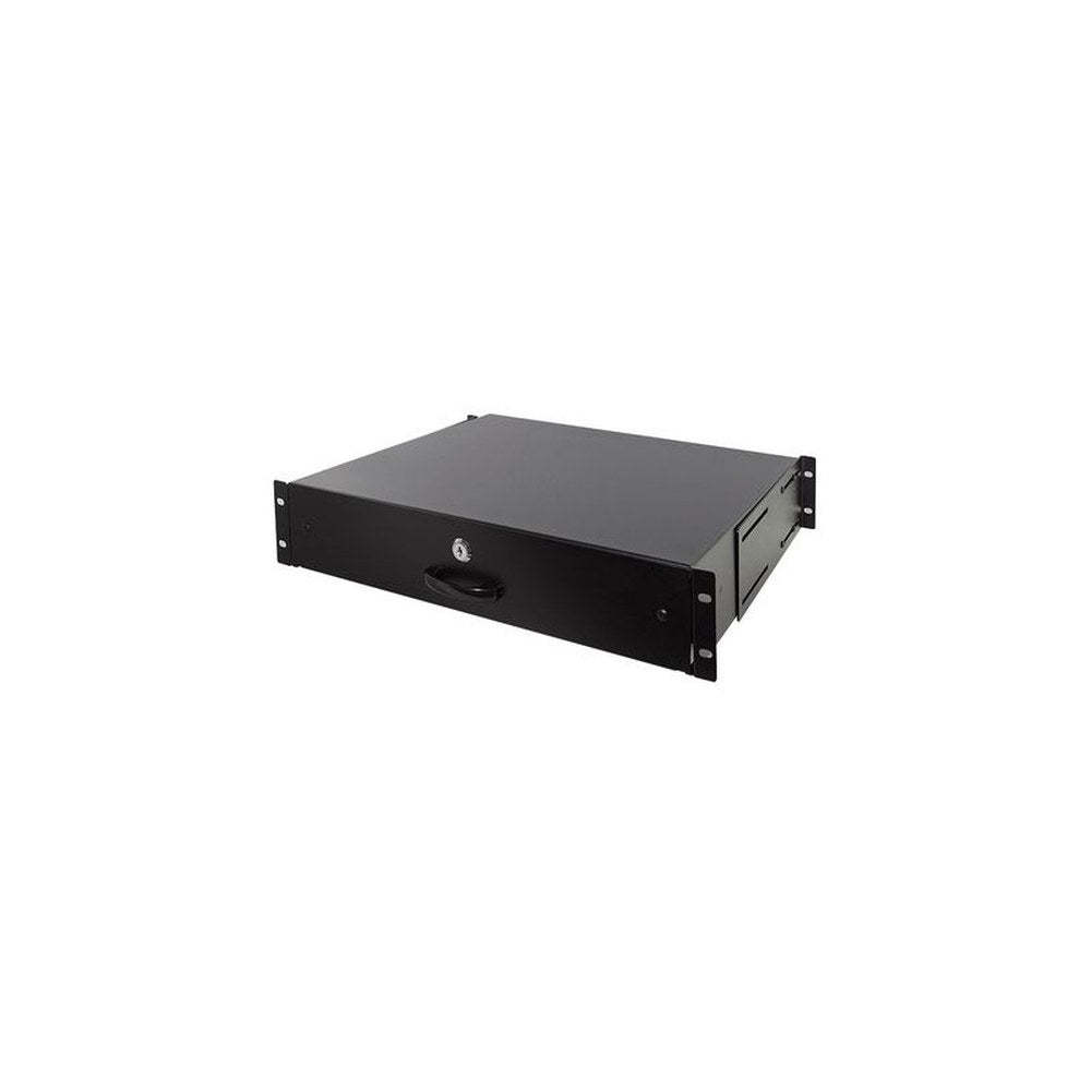 LogiLink Tiroir pour rack 19", 2 U, verrouillable, noir