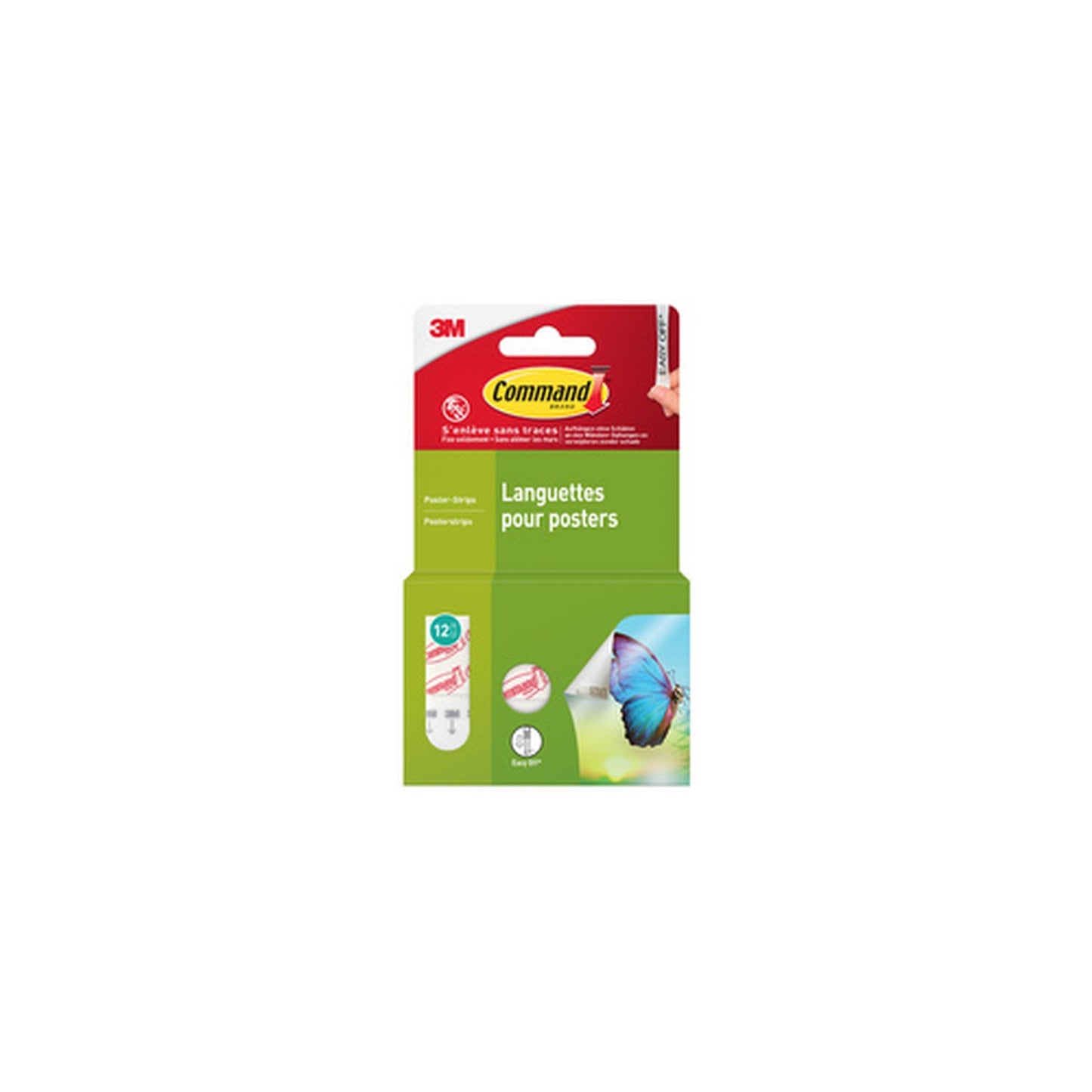 3M Command Languette autocollante pour posters, S, blanc