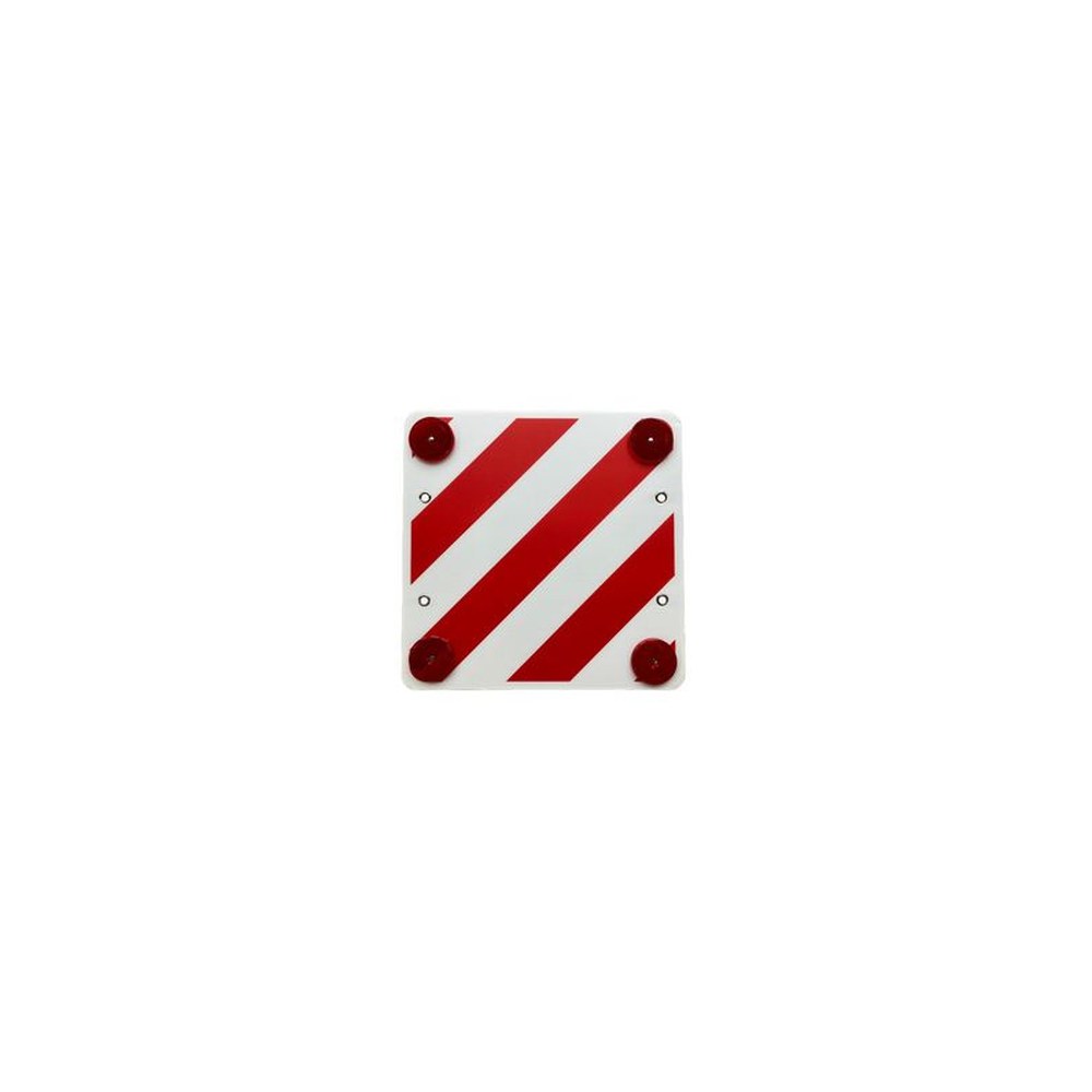 IWH Plaque réfélchissante plastique, 500x500mm, blanc/rouge