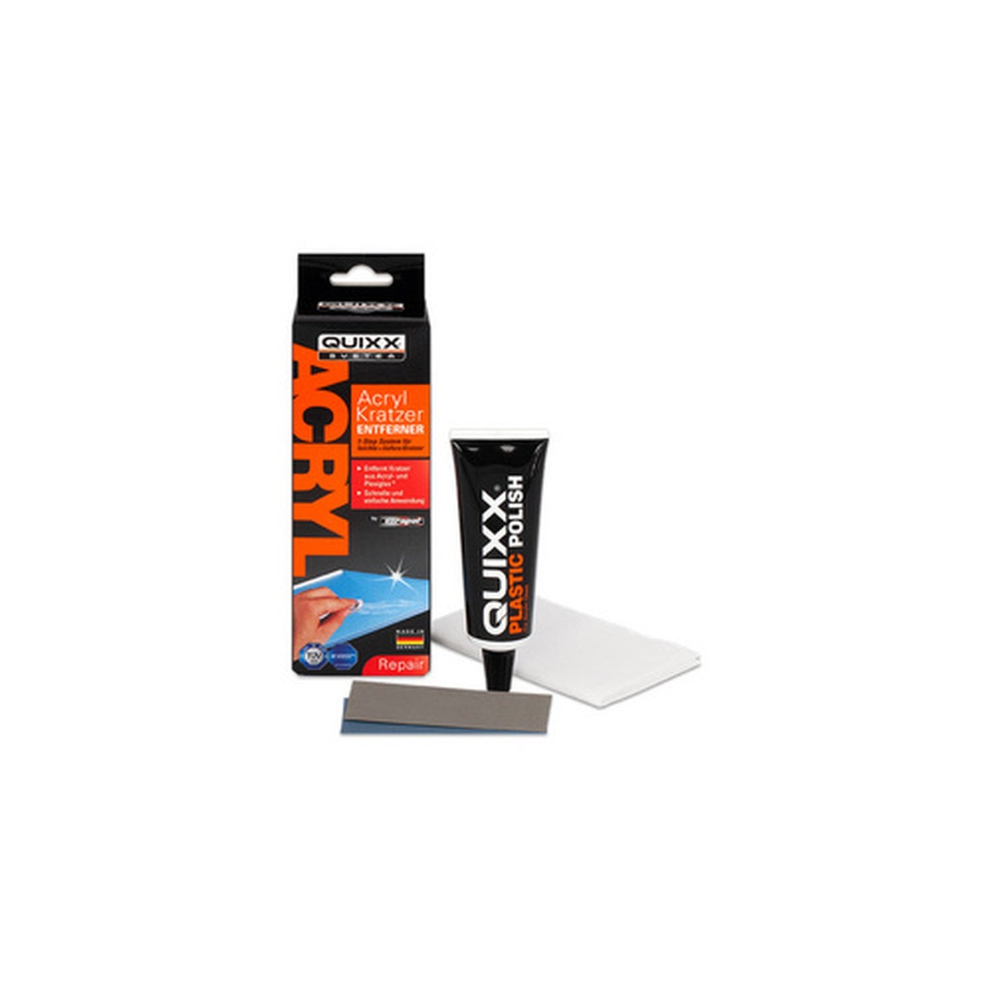 QUIXX Efface-rayures, pour verre acrylique, 4 pièces