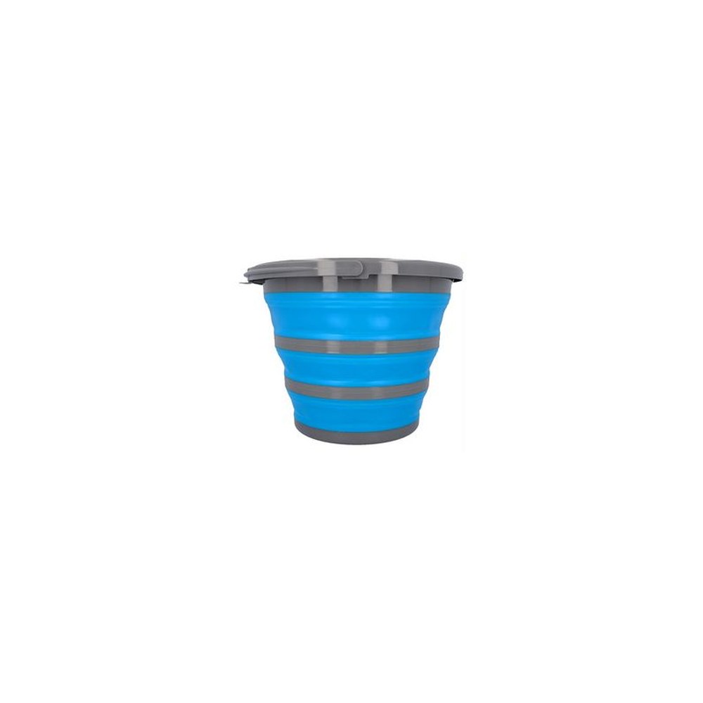 cartrend Seau, pliable, rond, 10 litres, gris/bleu