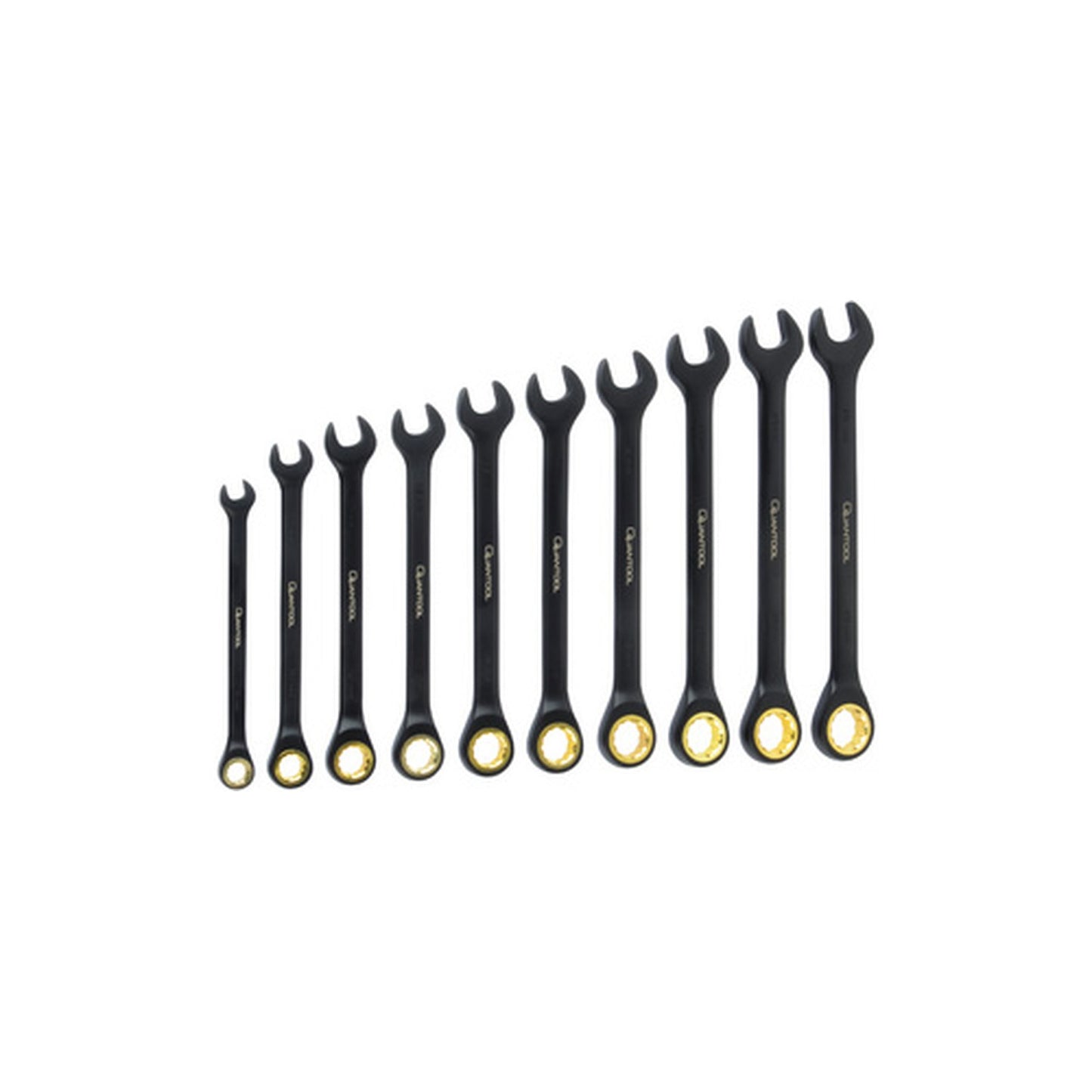 QUANTOOL Jeu de clés mixtes à fourche à cliquet, 10 pièces