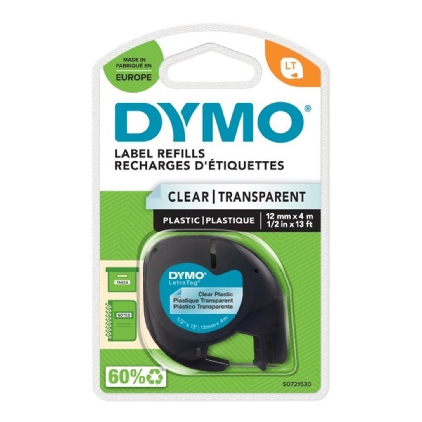 Rouleau d'étiquettes d'origine Dymo 12267 / S0721530 - transparent