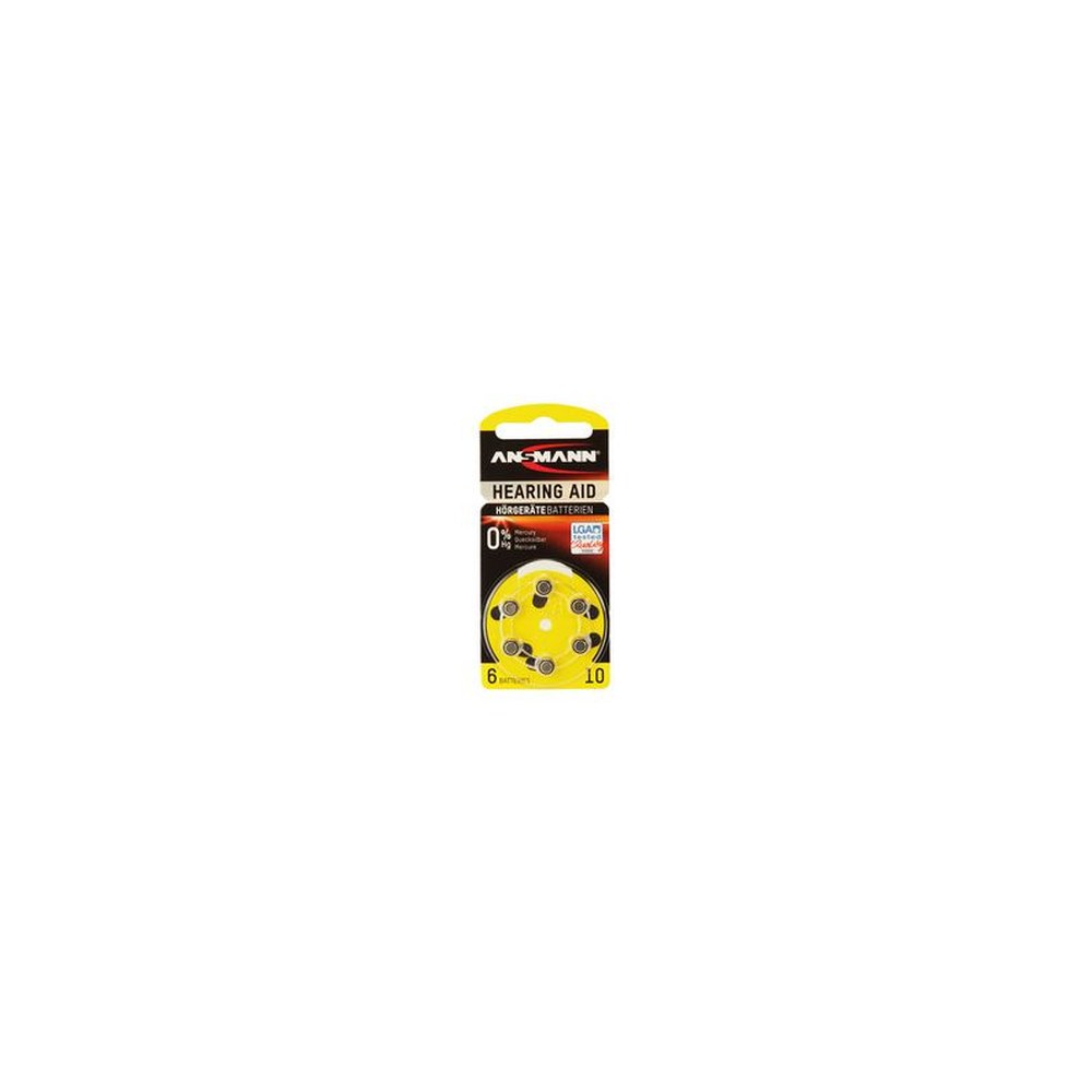 ANSMANN Pile bouton zinc-air 10 (PR-70), blister de 6
