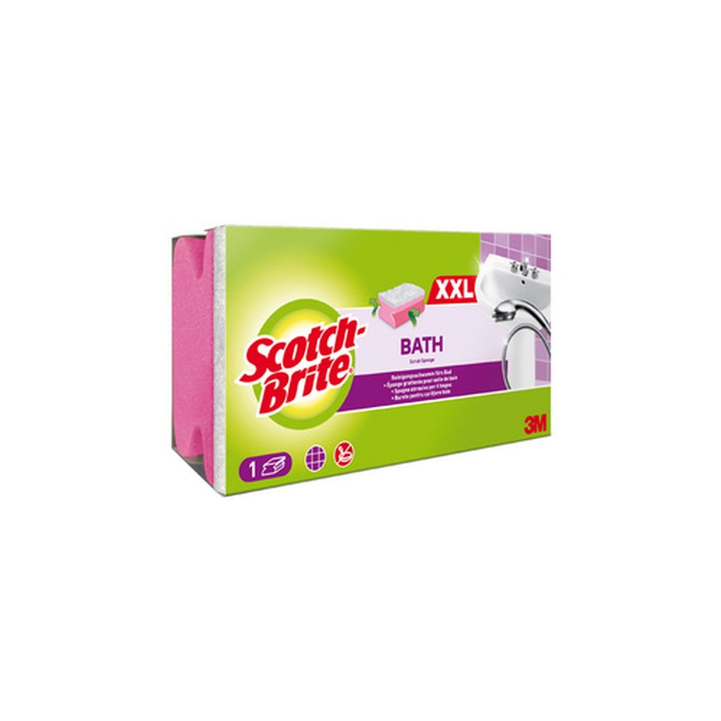 Scotch-Brite Eponge de nettoyage Soft, rose clair/blanc