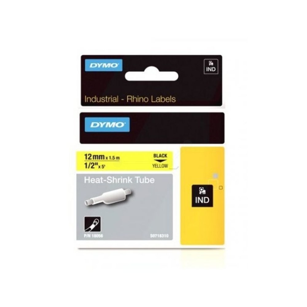 Gaines Thermorétractable d'origines Dymo 18056 / S0718310 - noire, jaune