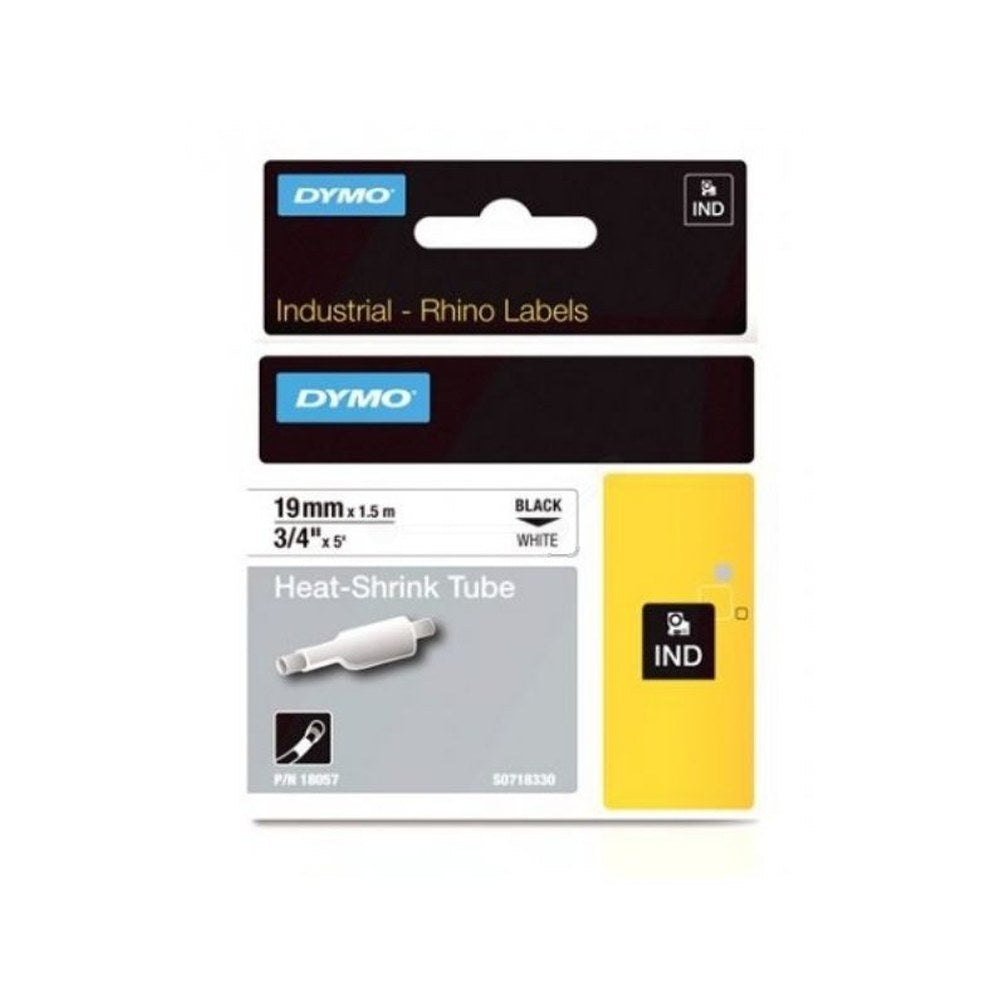 Gaines Thermorétractable d'origines Dymo 18057 / S0718330 - noire, blanche