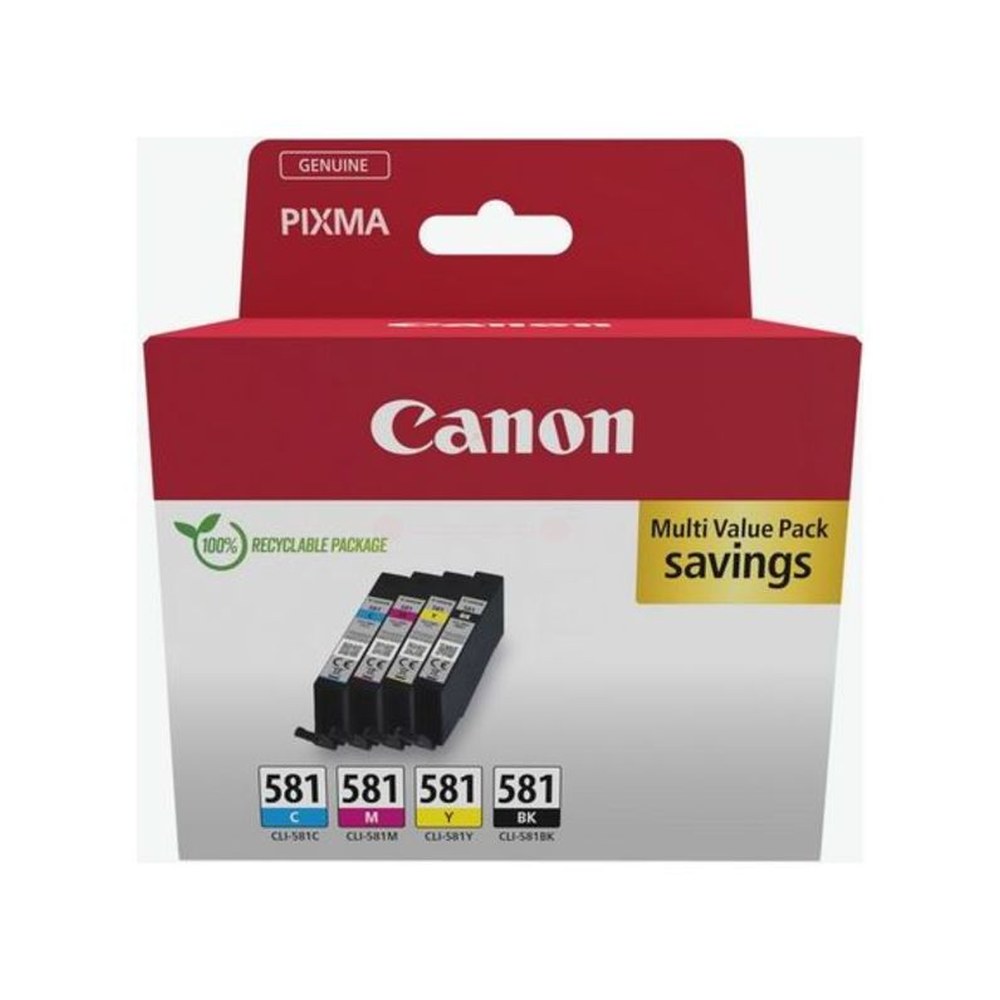 Cartouches d'origines Canon 2103C006 / CLI-581 - multipack 4 couleurs : noire, cyan, magenta, jaune