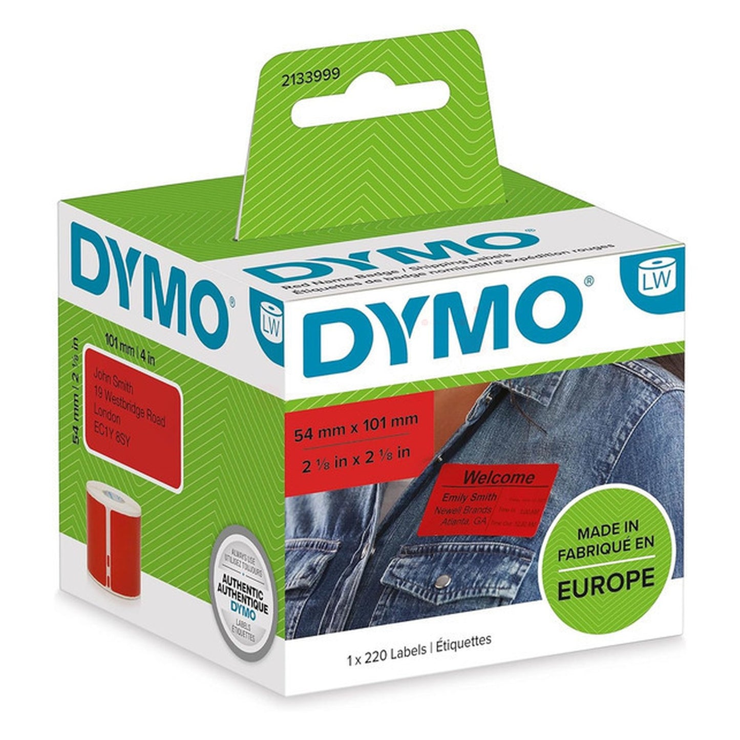 Rouleau d'étiquettes d'origine Dymo 2133399 - rouge