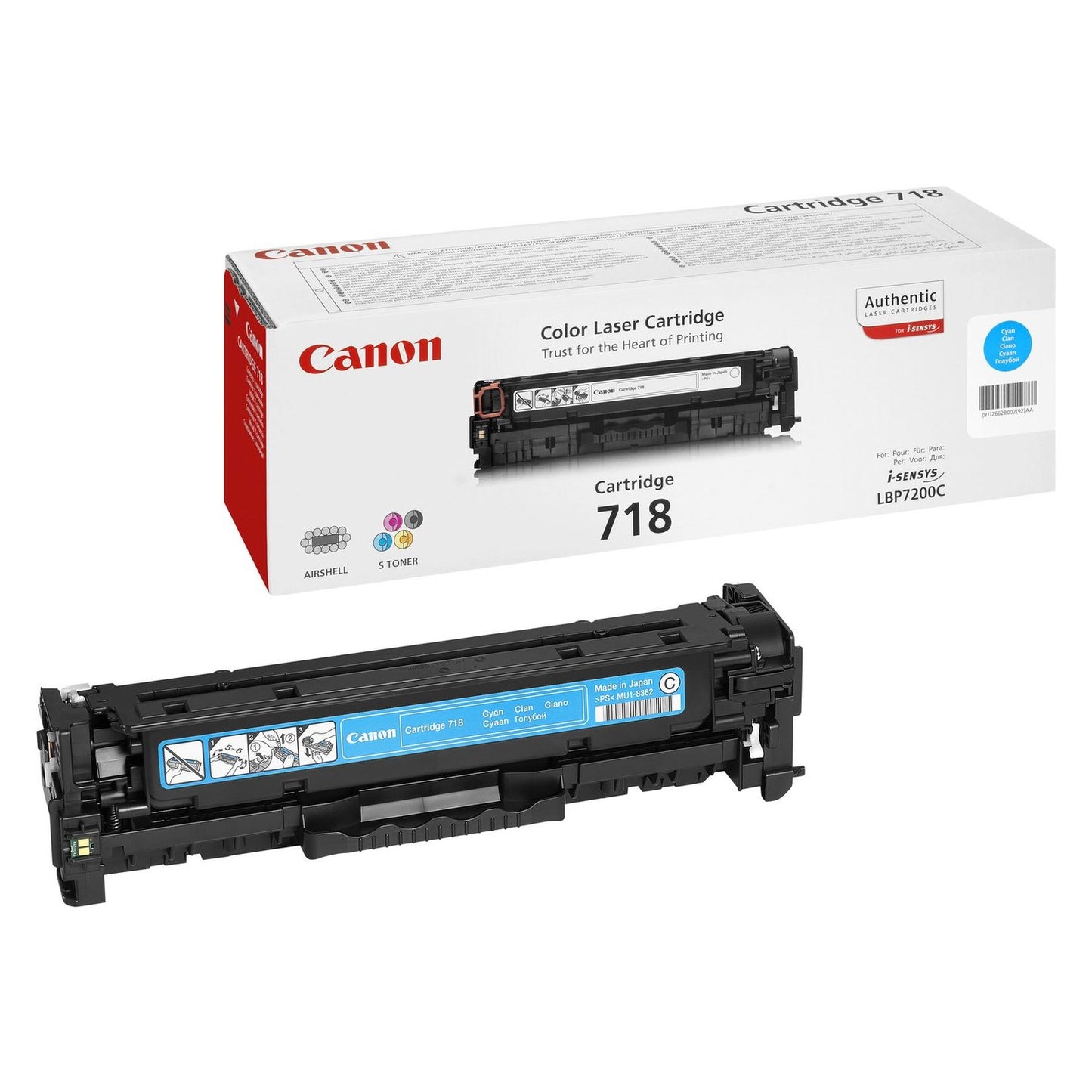 Toner d'origine Canon 2661B002 / 718C - cyan