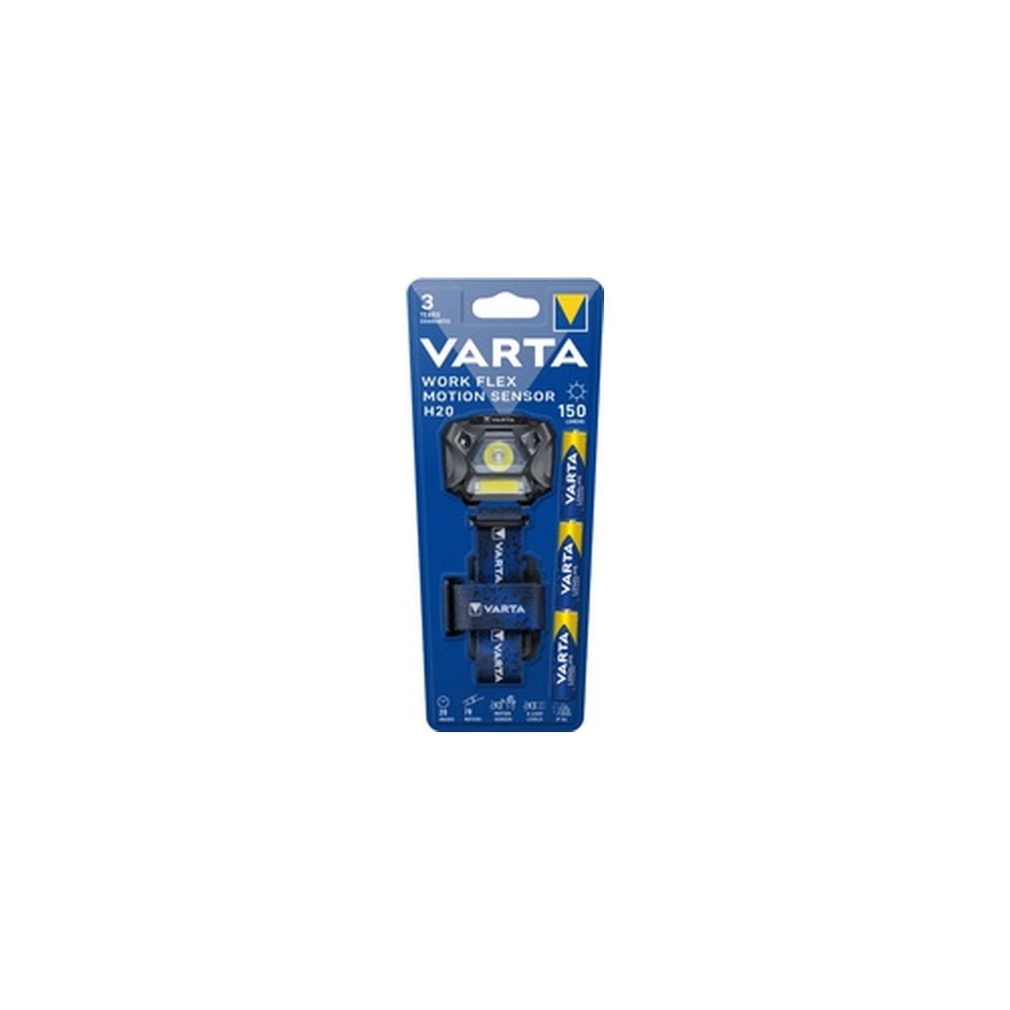 VARTA Lampe frontale "Work Flex Motion Sensor H20", 3x AAA