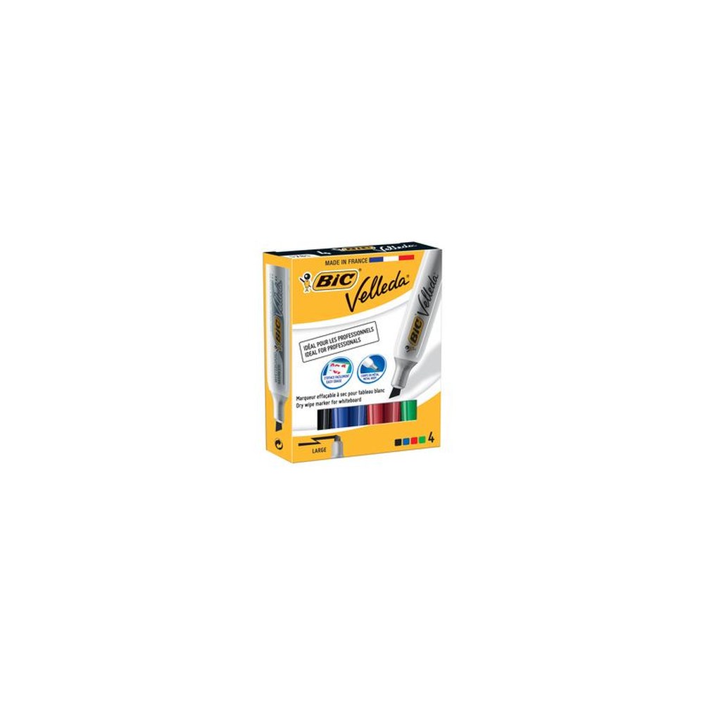 BIC Marqueur pour tableau blanc Velleda 1781, étui de 4