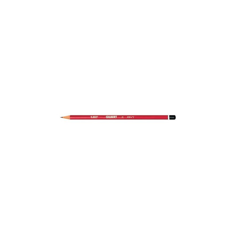 BIC Crayon Gilbert 33, dureté: HB, rond, laqué en rouge x12