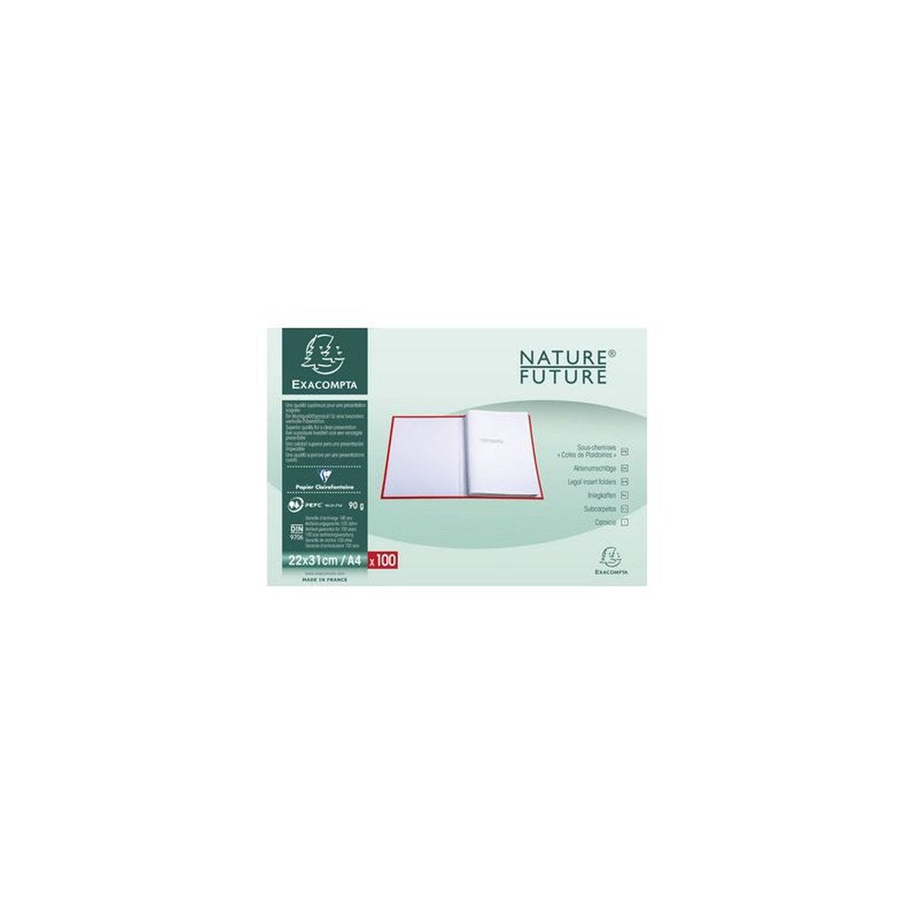 EXACOMPTA Sous-chemises Cotes de plaidoirie, A4, blanc
