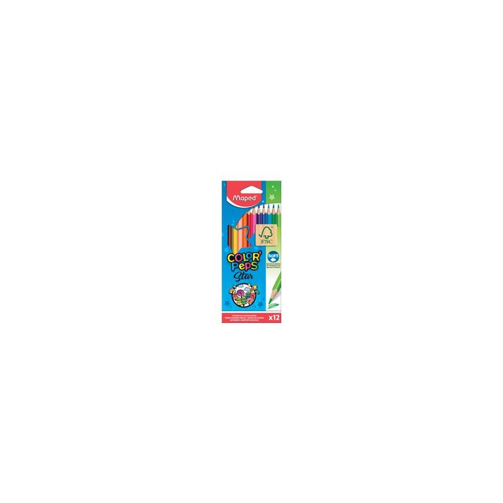 Maped Crayon de couleur COLOR'PEPS Star, étui carton de 12