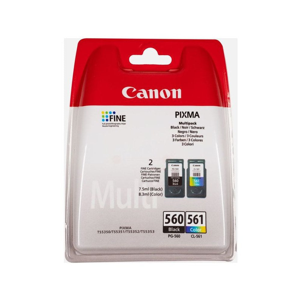 Cartouches d'origines Canon 3713C006 / PG-560+CL-561 - multipack 2 couleurs : noire, multicouleur